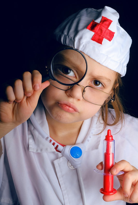 Photo of girl with doctor costume on
